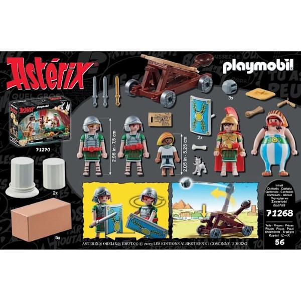 PLAYMOBIL 71268 Numerobis ja palatsin taistelu, roomalaisten piiritys, 56 kpl, Asterix Flerfärgad