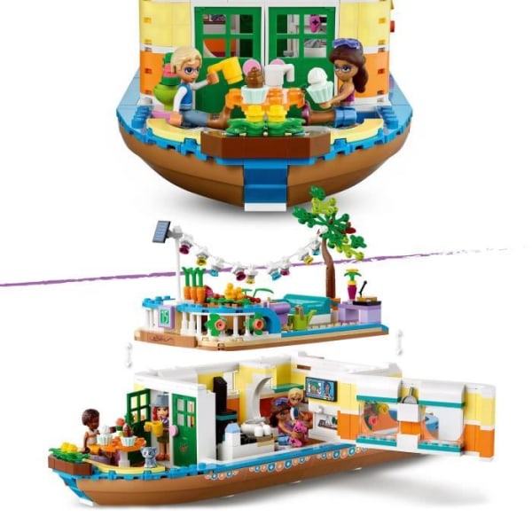 LEGO® 41702 Friends Prammen, Bådlegetøj til børn fra 7 år og opefter med have, 4 minidukker, dyrefigurer, natursæt