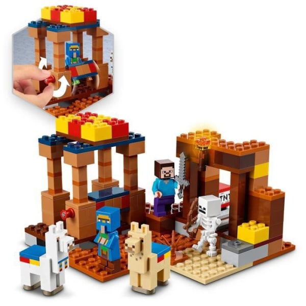 LEGO® Minecraft 21167 handelsplatsleksak med minifigurer av Steve, skelett och lama