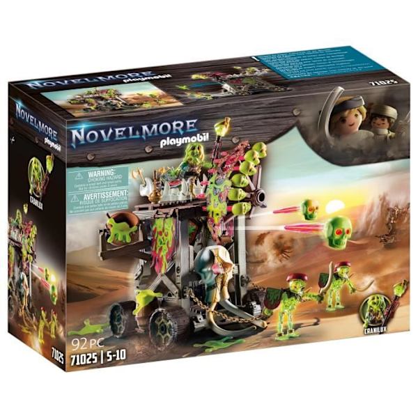 PLAYMOBIL Novelmore Sal'ahari Sands -hyökkäystorni, jossa on 3 luurankoa, 1 katapultti ja 1 konekivääripyörä