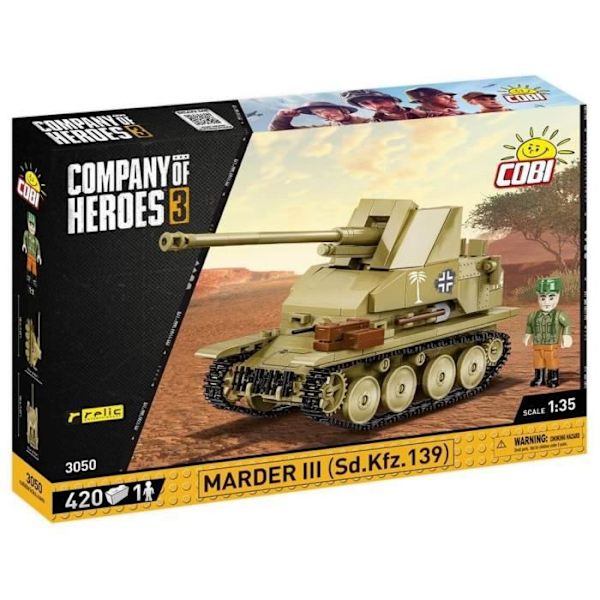 Modelsæt - COBI - MARDER III (SD.KFZ 139) - Hvid - Til børn fra 6 år - Interiør