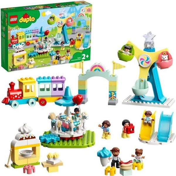 LEGO® 10956 DUPLO® Byforlystelsespark Børnelegetøj 2+ år med tog, karrusel og pariserhjul Flerfärgad