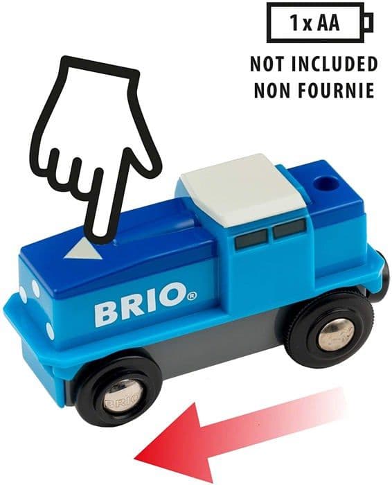 Brio - Blå batteridrevet godslokomotiv - RAVENSBURGER Blå