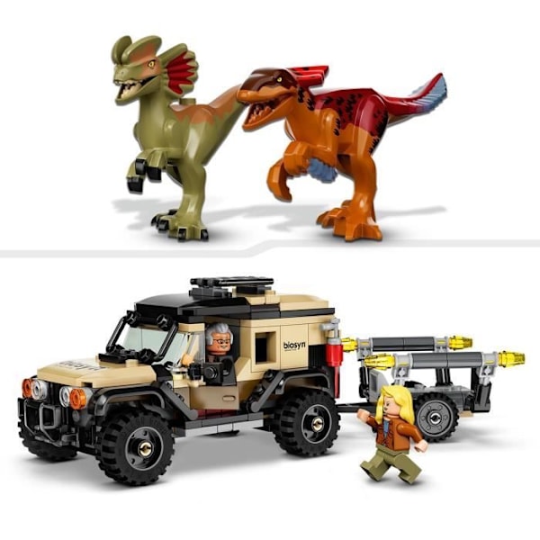 LEGO® 76951 Jurassic World Transport av Pyroraptor och Dilophosaurus, dinosaurier med terrängvagn, från 7 år Flerfärgad