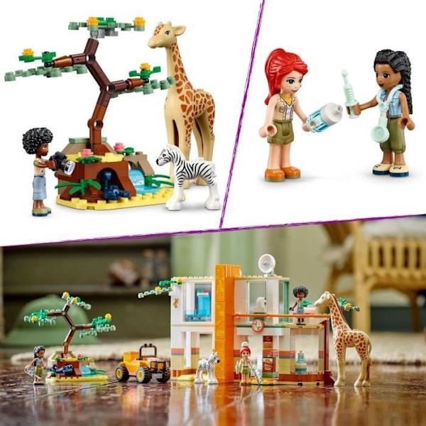 LEGO 41717 Friends Mia's Wildlife Rescue Center, veterinærlegetøj, med minifigurer af safaridyr, børn i alderen 7 Flerfärgad