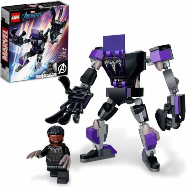 LEGO® 76204 Marvel Black Panthers robotrustning, minifigursæt, Avengers byggelegetøj til børn i alderen 7 og op at samle