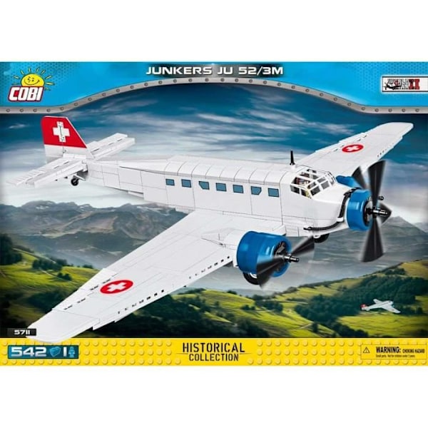 Rakennuspelit - Junkers JU 52/3M - 542 kpl - 1 Cobi-hahmo Flerfärgad