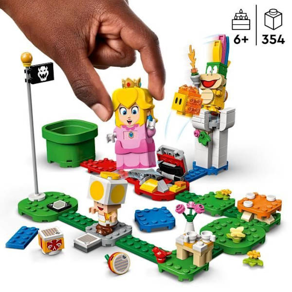 LEGO 71403 Super Mario The Adventures of Peach -aloituspakkaus, Lemmy-lelu, interaktiivinen rupikonnahahmo, 6-vuotiaille lapsille Flerfärgad