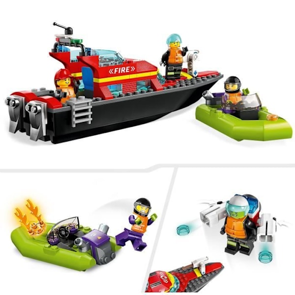 LEGO® City 60373 palopelastusvene, kelluva lelu, vesireppu ja minihahmot Flerfärgad