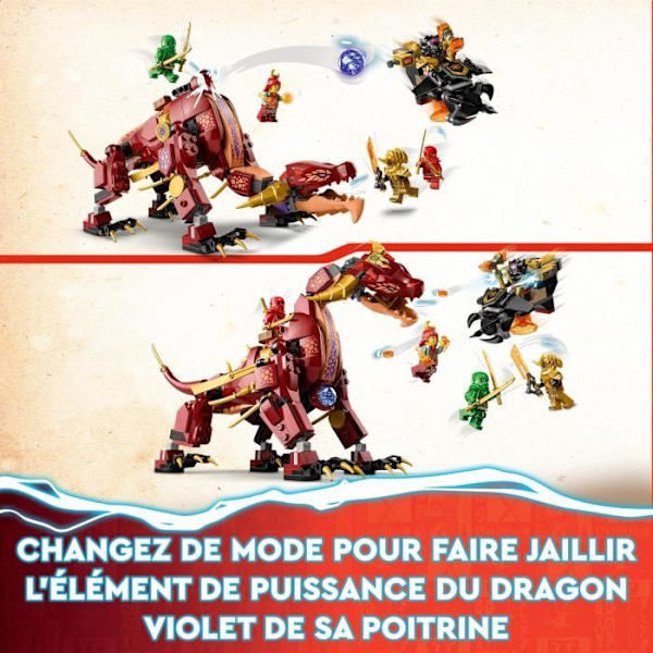 LEGO® NINJAGO 71793 Värmeböljans transformerande lavadrake, drakleksak med minifigurer Flerfärgad