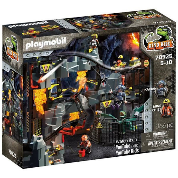 PLAYMOBIL - 70925 - Dino Rise - Dino Mine - 4 hahmoa ja 1 dino Grå och gul