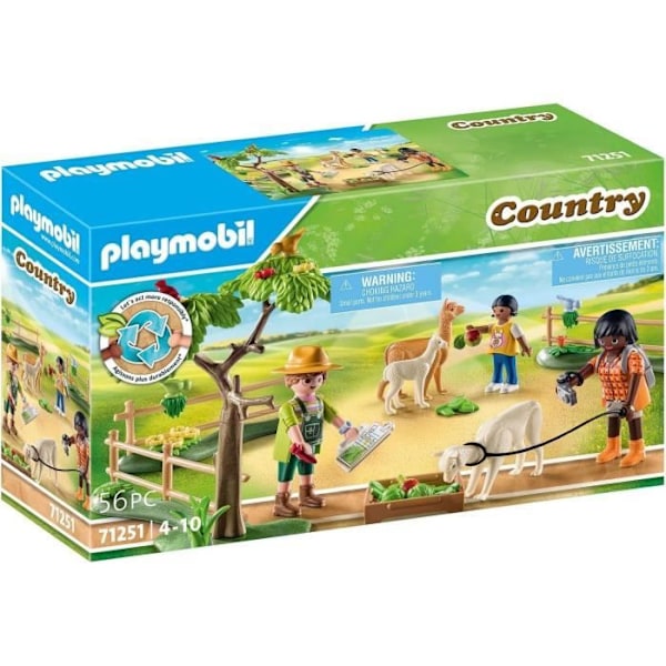 PLAYMOBIL - 71251 - Country La Ferme - Alpaka-aita ja retkeilijät Flerfarvet