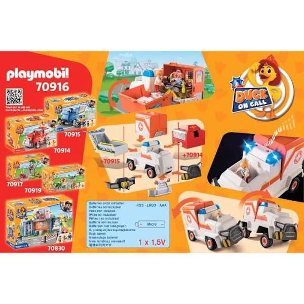 PLAYMOBIL - 70916 - DUCK ON CALL - Utryckningsfordon - Flerfärgad - Blandat - 31 stycken Flerfärgad