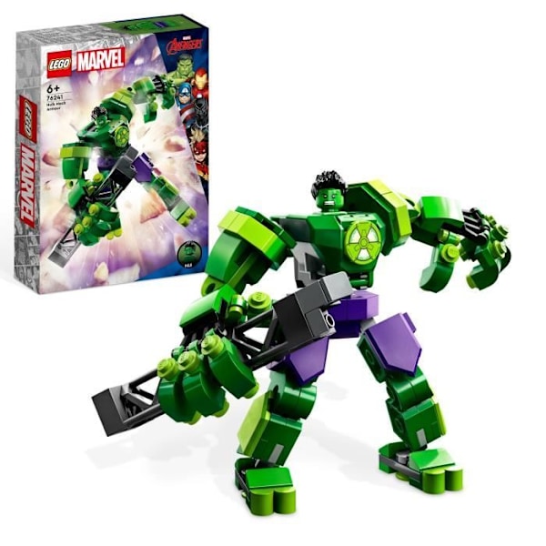 LEGO® Marvel 76241 Hulk Robottipanssari, Avengers-minihahmo, Rakennuslelu, Supersankari Vit