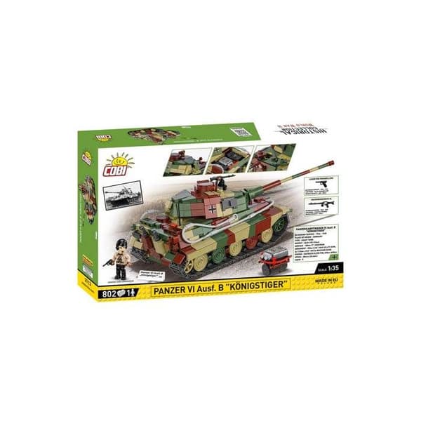 Model - COBI - Panzer VI Ausf. B - 500 dele - Samling til samling - Farver Grå og Grøn Grågrön