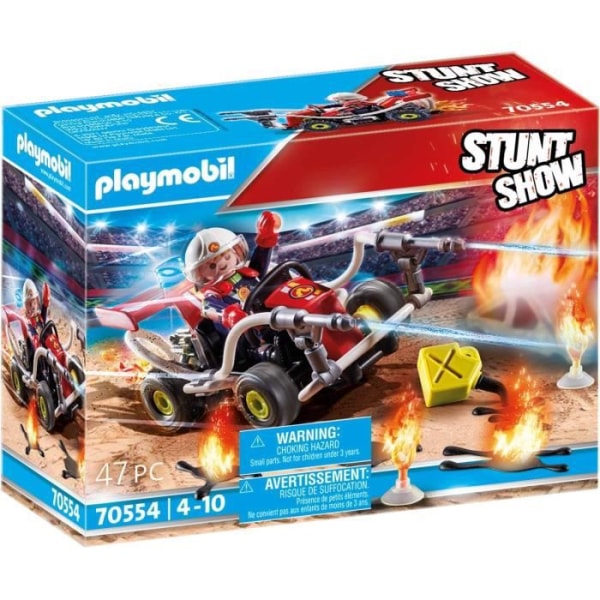 PLAYMOBIL - 70554 - Stuntshow Fordon och brandman - Brandman kart med roterande fyr och brandslangar