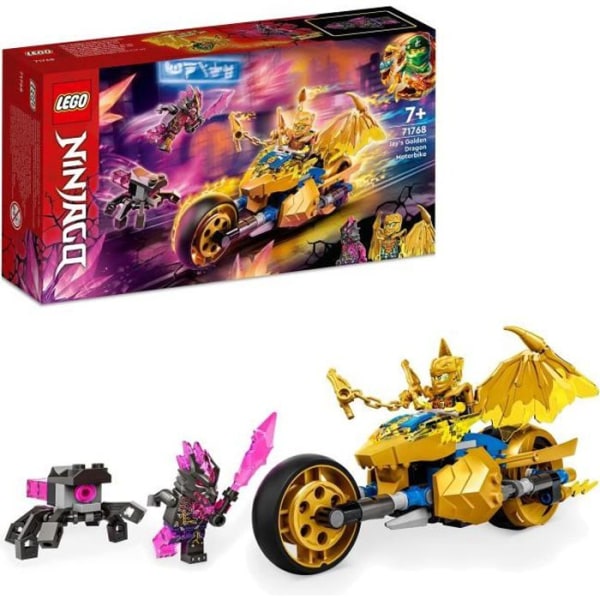 LEGO 71768 NINJAGO Jay's Golden Dragon-motorcykel, leksak med fordon och drakeminifigur, födelsedagspresentidé för barn