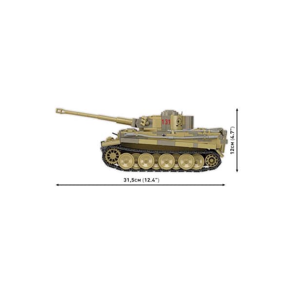 Model - COBI - Panzer VI Tiger I no '131' - 258 dele - Saml selv - Grå/Grøn Grågrön