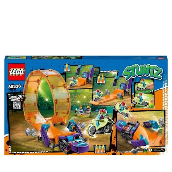LEGO 60338 City Stuntz The Looping Chimpansee Puncher, Stuntz Stunt-minifigurer, Stunt-motorcykelleksak, barn från 7 år och uppåt Flerfärgad
