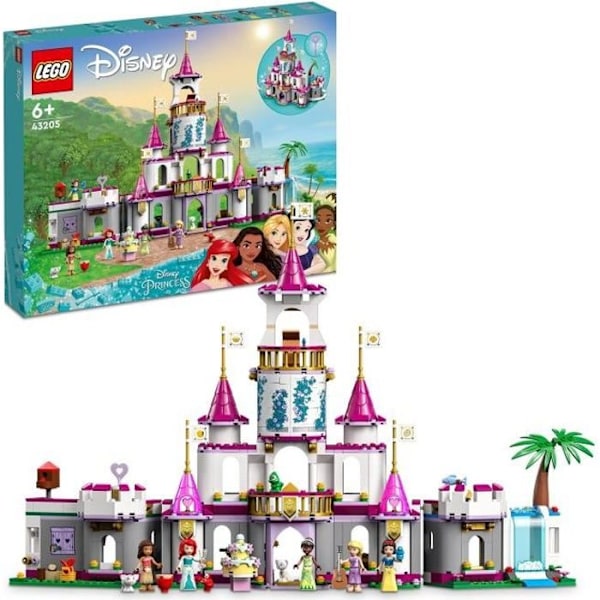 LEGO 43205 Disney Princess Epic Adventures in the Castle, Ariel, Moana och Rapunzel Leksak, Djurfigurer, Barn från 6 år Flerfärgad