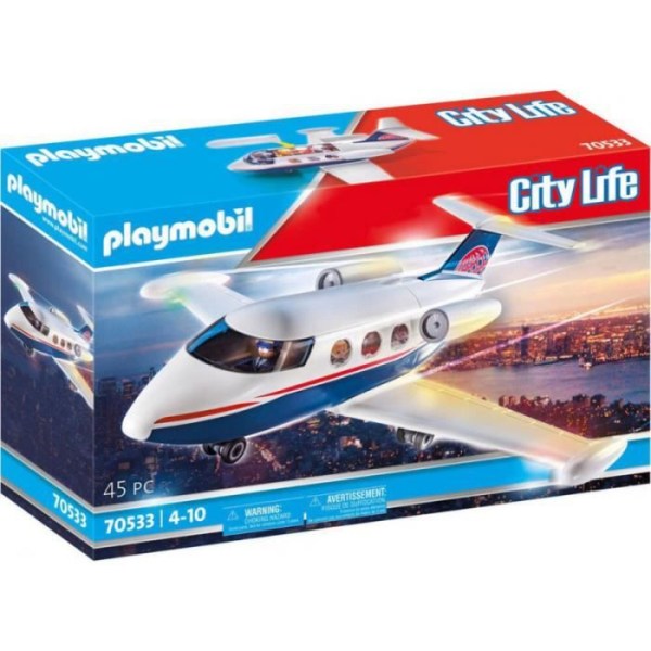 Byggspel - PLAYMOBIL - JET PRIVE 70533 - Vit och blå - Från 4 år - Plast vitt och blått