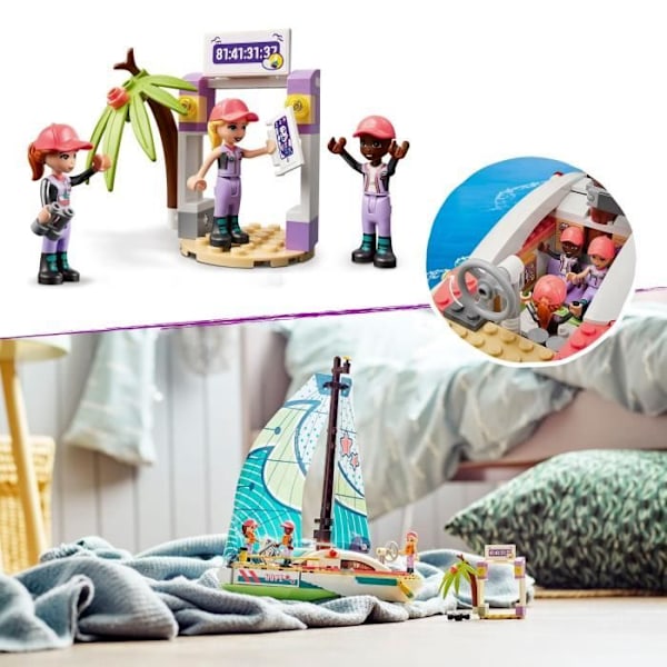 LEGO 41716 Friends Stephanien meriseikkailu, vene- ja droonilelu, matkustaminen mininukkejen kanssa, 7-vuotiaat ja sitä vanhemmat lapset Flerfärgad