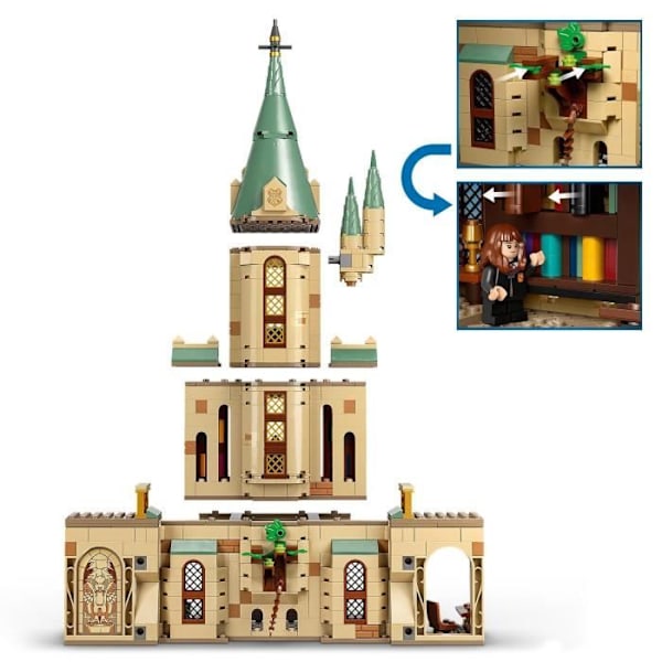 LEGO 76402 Harry Potter Tylypahka: Dumbledoren toimisto, linnalelu, lajitteluhattu ja gryffindormiekka, lapset 8 vuotta Flerfärgad