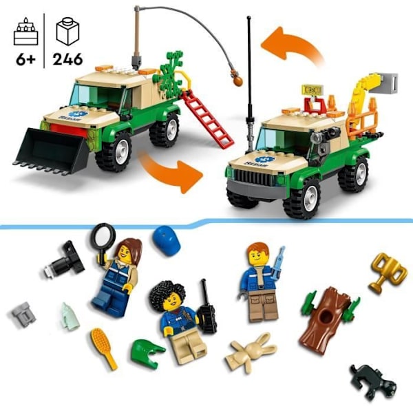 LEGO® City 60353 Räddningsuppdrag för vilda djur, interaktiv byggleksak Flerfärgad