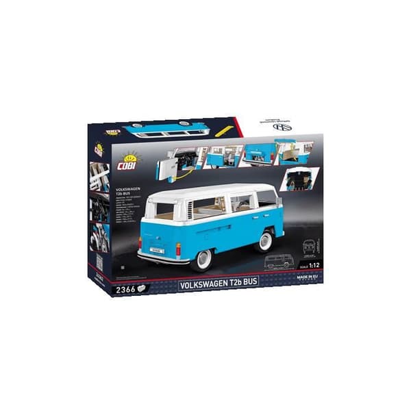 Byggset - COBI - Volkswagen T2b Buss - Skala 1:12 - 2366 bitar - Blå Blå