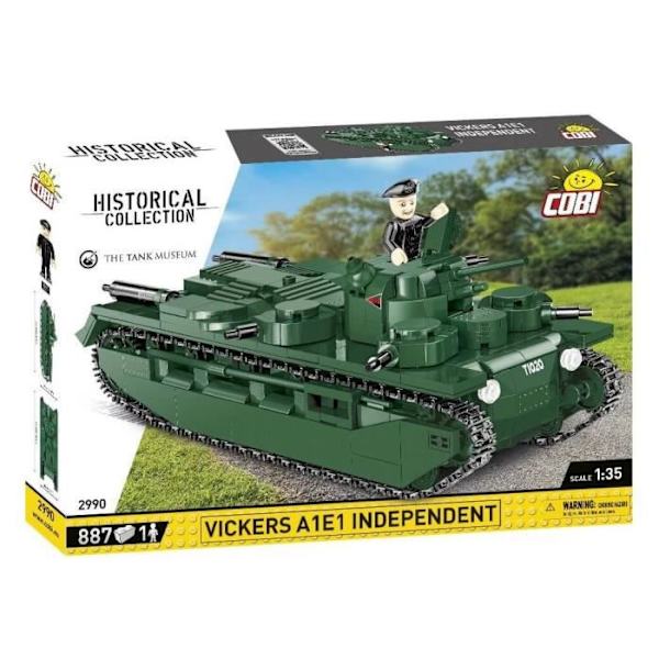 Mallisarja - COBI - 2990 - VICKERS A1E1 RIIPPUMAINEN - Muovi - Kokoa itse - Vihreä