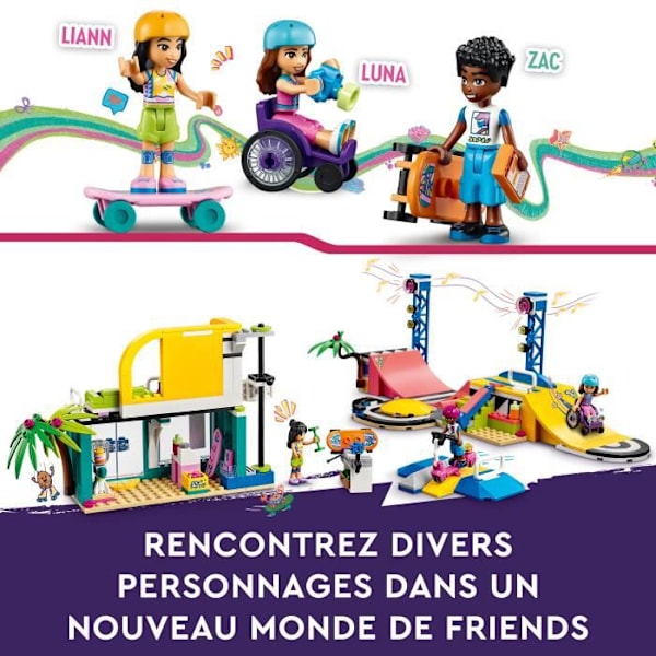 LEGO® Friends 41751 Skatepark, skateboardlegetøj, med minidukke og scooter Vit