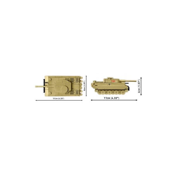 Maquette - COBI - TIGER I 131 - 500 bitar - Plast - Självmontering Grågrön