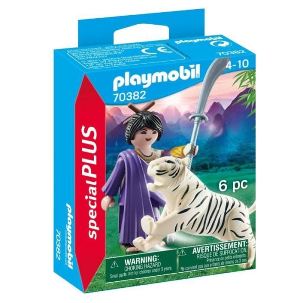 PLAYMOBIL - 70382 - Polypropylen ninja og tiger fighter - 6 stk. Flerfärgad