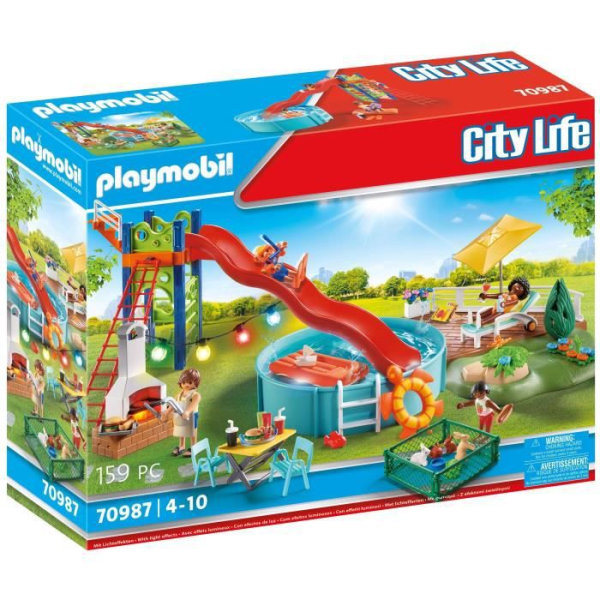 PLAYMOBIL - 70987 - City Life - Relaxationsområde med pool - 159 delar - Röd - Blandat