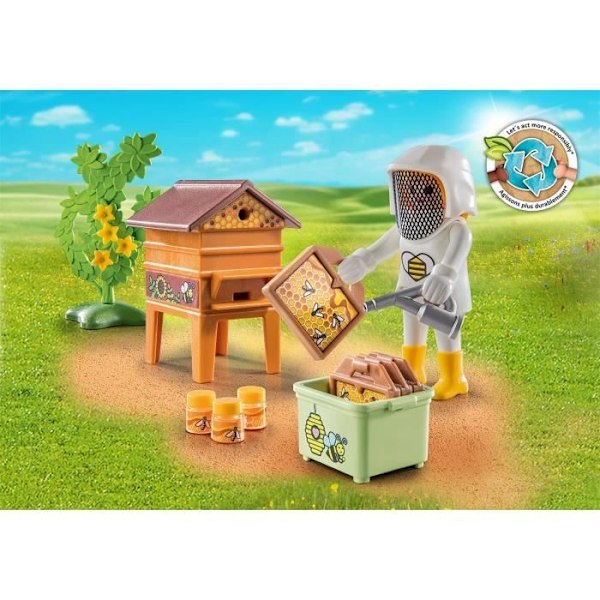 Playmobil - PLAYMOBIL - 71253 Landsbiodlare med bikupa - Barn - Röd - 26 stycken Röd