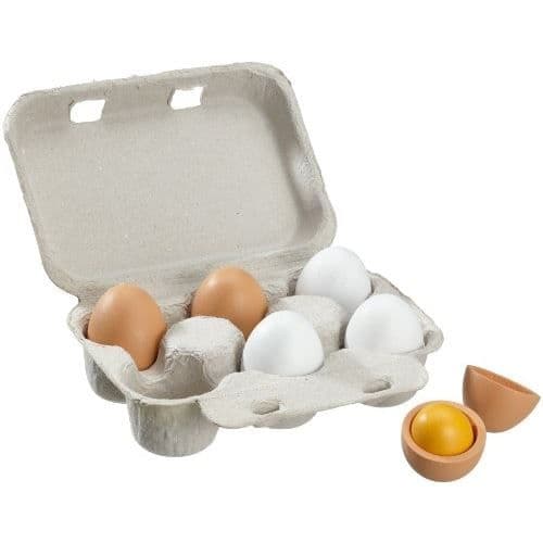 Leksak - Beluga - Träägg - 6 cm - Äggkartong - Blandat