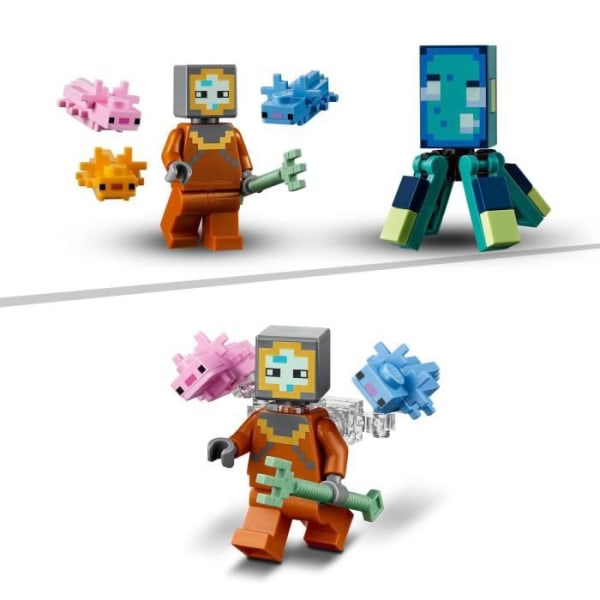 LEGO® 21180 Minecraft The Battle of the Guardians, Undervattensäventyrset, Byggleksak för barn +8 år och Mobs minifigurer