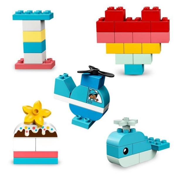 LEGO® 10909 DUPLO Classic Hjärtlådans första set, pedagogisk leksak, byggstenar för baby 1,5 år gammal