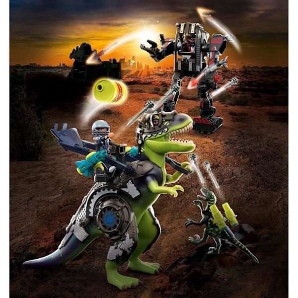 PLAYMOBIL - Dino Rise - Tyrannosaurus og kæmpe robot Grön