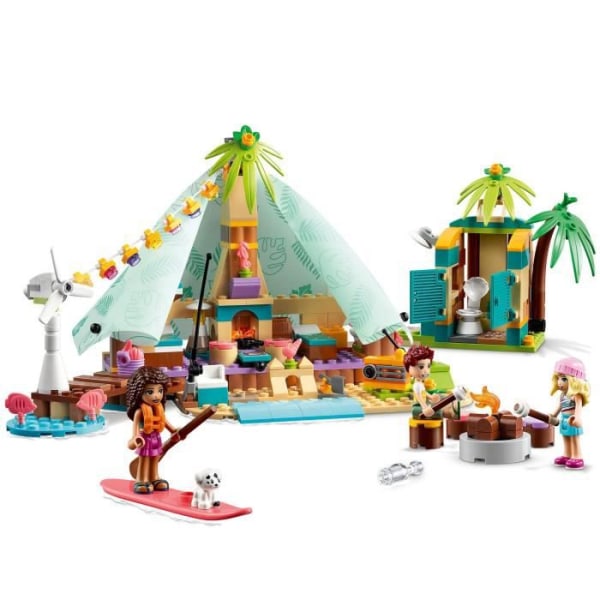 LEGO® 41700 Friends Camping Glamour Glamping Sæt, Legetøj til piger og drenge fra 6 år med 3 minidukker og tilbehør