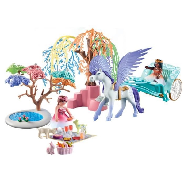 PLAYMOBIL - 71246 - Prinsesser - Vogn og bevinget hest - 101 stykker - Magi Flerfärgad