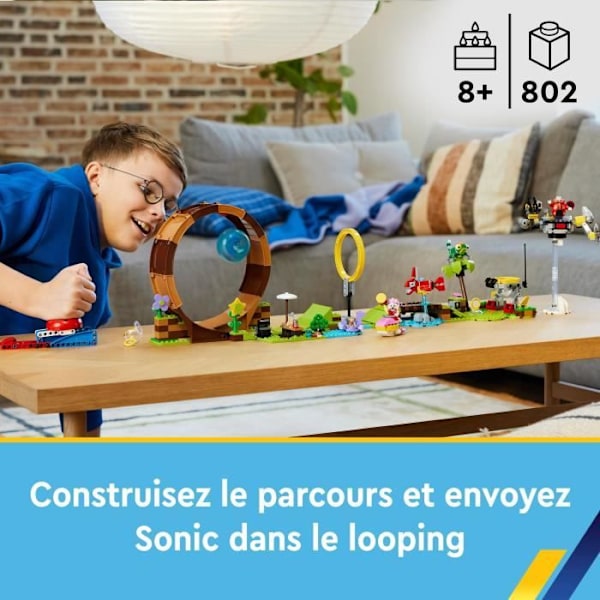 LEGO® Sonic the Hedgehog 76994 Sonic and the Green Hill Zone Looping Challenge, barnleksak med 9 karaktärer Flerfärgad