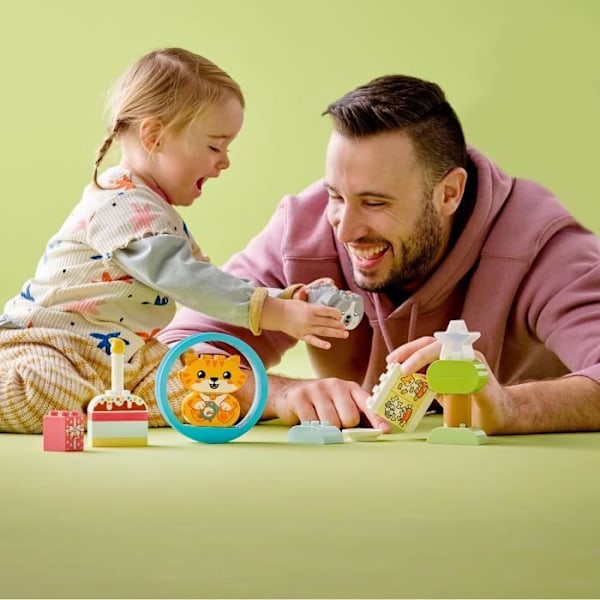 LEGO 10977 DUPLO Min första valp och kattunge med ljudeffekter, babyleksak från 18 månader, djurfigurer, stora klossar Flerfärgad
