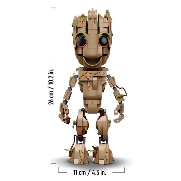 LEGO 76217 Marvel Nimeni on Groot, Marvel Toy ja Baby Groot -hahmo, Guardians of the Galaxy 2 -elokuva, 10-vuotiaat ja sitä vanhemmat lapset Flerfärgad