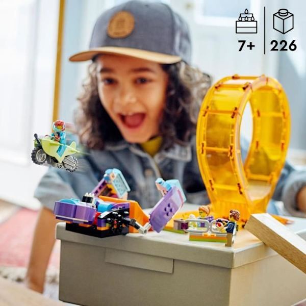 LEGO 60338 City Stuntz Silmukkakuvioituva simpanssi, Stuntz Stuntfiguurit, Stunt-moottoripyörälelu, 7-vuotiaat ja sitä vanhemmat lapset Flerfärgad