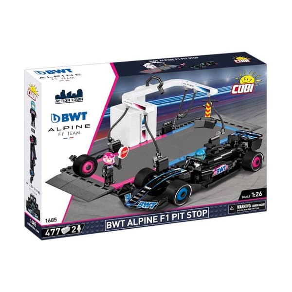 Byggesæt - COBI - COBI 1685 - BWT Alpine F1 Pit Stop - Sort - At samle selv Svart