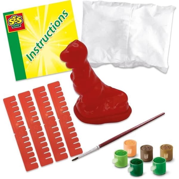 Moulage og maling - SES CREATIVE - T-Rex - Dinosaurus i gips 3D Grå