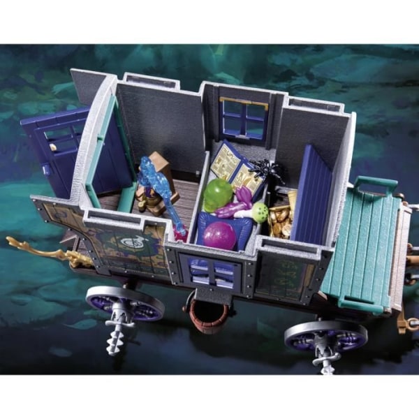 PLAYMOBIL - 70903 - Novelmore - Kauppias ja vaunu, jossa on salainen piilopaikka ja piilotettu tykki katolla Blå