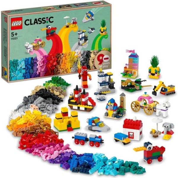 LEGO® Classic 11021 90 vuotta leikkiä, rakennuslelu ikonisilla malleilla Flerfärgad