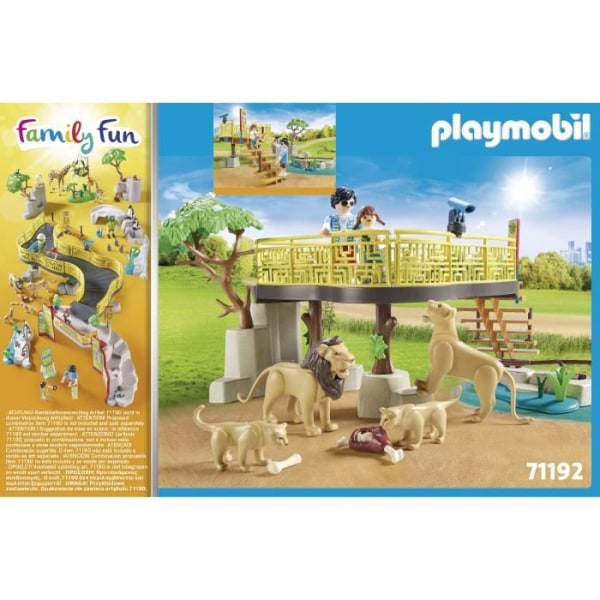 PLAYMOBIL - 71192 - Maaseutueläinpuisto - Leijonaalue - 58 kpl - Monivärinen - Lapset Flerfärgad